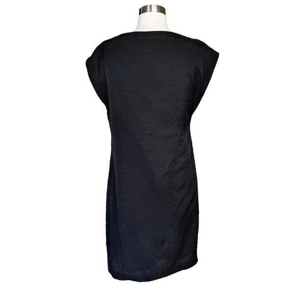 SEE BY CHLOE Jersey Black Dress Studded Abstract Design Cap Sleeves Shift 6 /42 - Picture 7 of 11